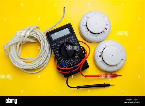 Installation Of A New Fire Alarm System Smart Home Stock Photo Alamy