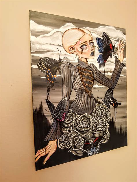 Original Gothic Surreal Acrylic Painting Of Woman And Etsy