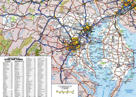 Large Detailed Roads And Highways Map Of Maryland State With All Cities