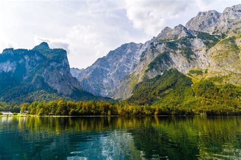 Koenigssee Lake With Alp Mountains Konigsee Berchtesgaden National