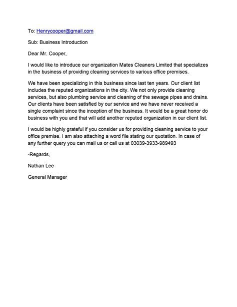 34 Free Business Introduction Letters Pdf And Ms Word Templatelab