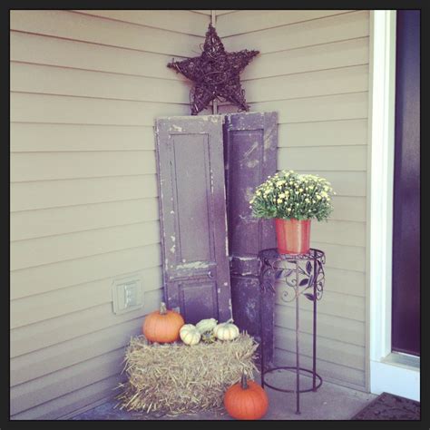 Fall Porch Decor Using Old Shutters That My Dad Found I Love Autumn
