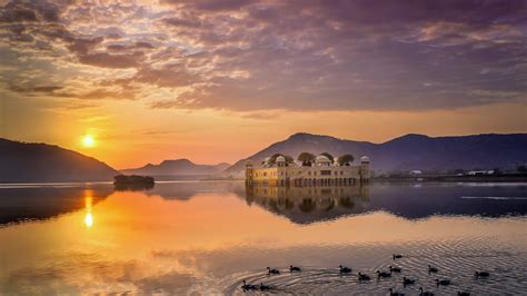 Sunrise Over The Jal Mahal Water Palace Jaipur Rajasthan India Windows Spotlight Images
