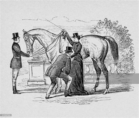 19th Century Woman Mounting A Horse High Res Vector Graphic Getty Images