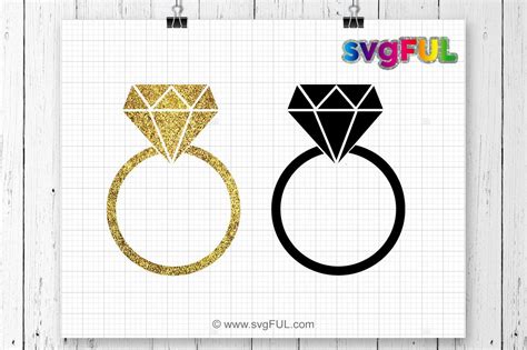SVG, Glitter Diamond Ring Svg - diamond ring svg - diamond ring icon By