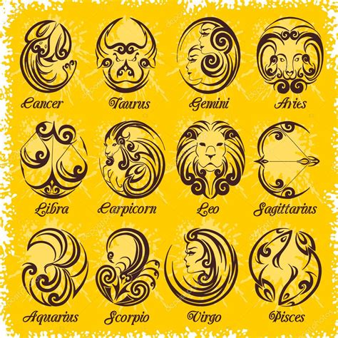 Zodiac Signs And Icons Vector Illustration — Stock Vector © Digital