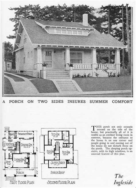 1925 The Ingleside Bungalow Radford House Plan Home Builders Blue