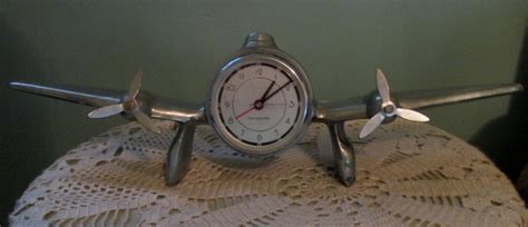 Vintage Airplane Clock Aviation Clock Sarsaparilla