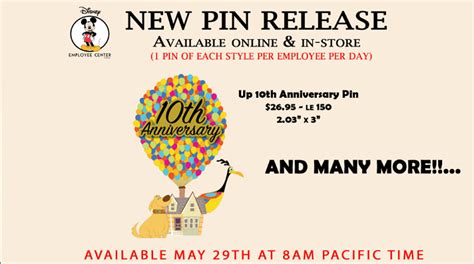 Up 10th Anniversary Disney Employee Center Pin Disney Pins Blog