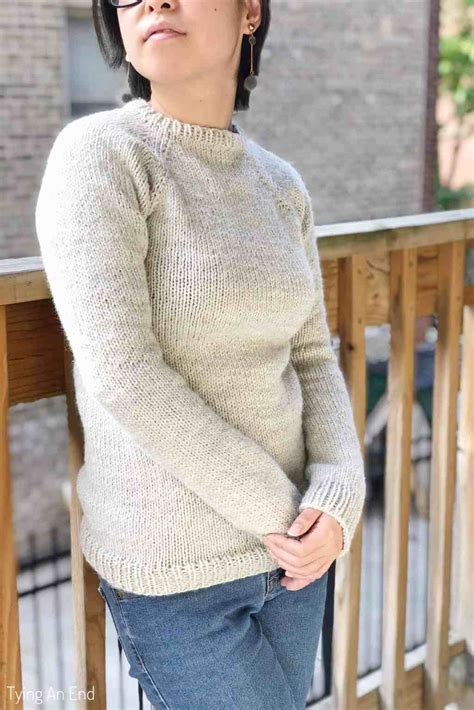 Beginner Knit Raglan Sweater Pattern Review Tying An End Easy