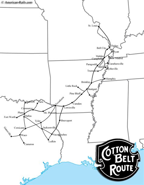 29 Cotton Belt Railroad Map Maps Database Source