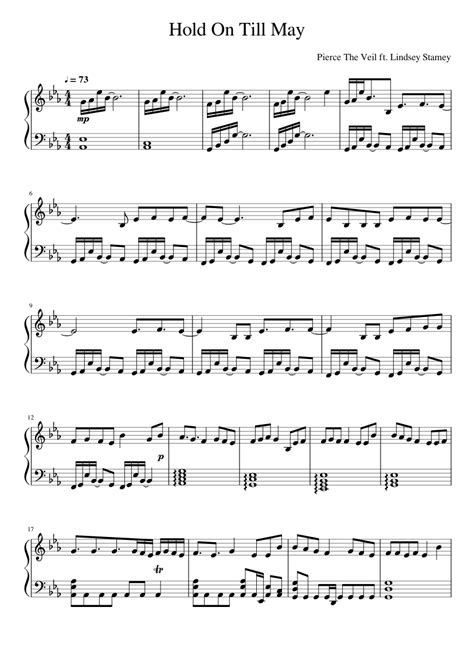 Hold On Till May Pierce The Veil Ft Lindsey Stamey Sheet Music For Piano Solo Download