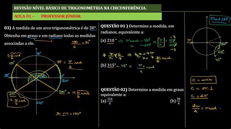 Aula 01 Trigonometria Na CircunferÊncia Youtube