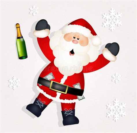 Santa Claus Drunk Stock Abbildung Illustration Von Postkarte 46714063