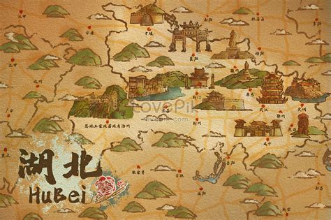 Hubei Tourism Illustrator Map Illustration Imagepicture Free Download