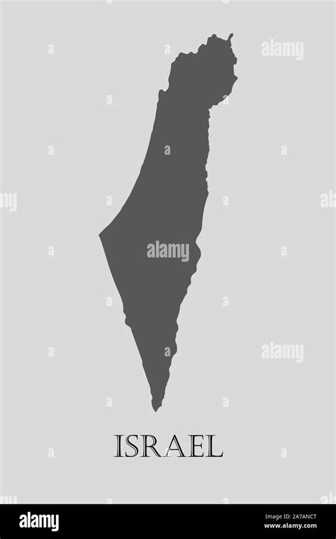 Gray Israel Map On Light Grey Background Gray Israel Map Vector