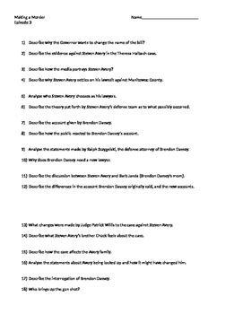Commonlit answer key text dependent questions and answers. Worksheet For Making a Murderer season 1 episode 3 by The ...