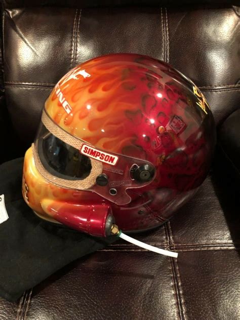 Jim Epler Wwf Wwe Kane Nhra Race Worn Used Helmet Drag Racing Nitro