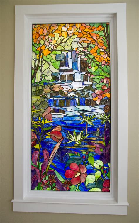 This Custom Stained Glass Waterfall Adds Color And Light To The Home Check Out Our Website For