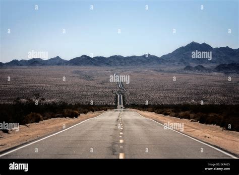 A Highway Across The Desert Stock Photo Alamy