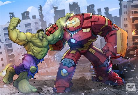 Artstation Hulk Vs Hulkbuster