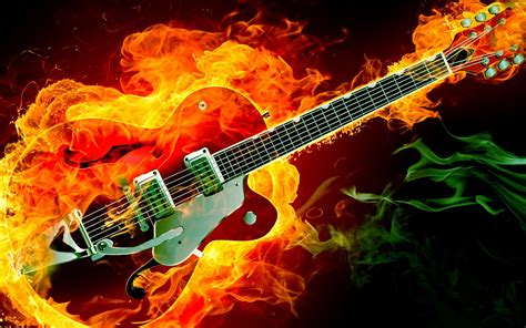 Guitar On Fire Wallpaper Wallpapersafari