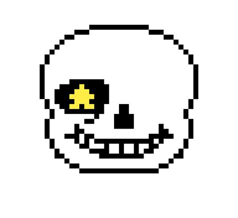 Sans had already dropped frisk off at their household and was soon found driving back to the skeleton brother's household. wip ink sans head | Pixel Art Maker