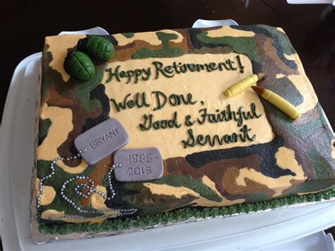 Cake from an army themed birthday party via kara's party ideas . Joyce Gourmet: Army Retirement Cake