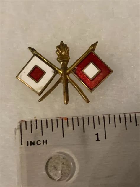 Authentic Us Army Signal Corps Branch Officer Collar Insignia Acid Test