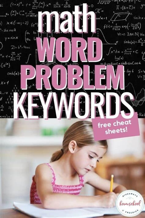 Math Key Words For Word Problems Free Cheat Sheets Math Key Words