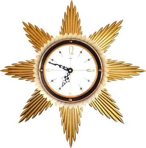 Metamec Sunburst Wall Clock In Brass 1950s Design Market