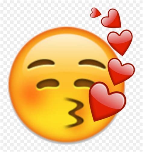 Find Hd Iphone Sticker Blushing Kissing Emoji Hd Png Download To