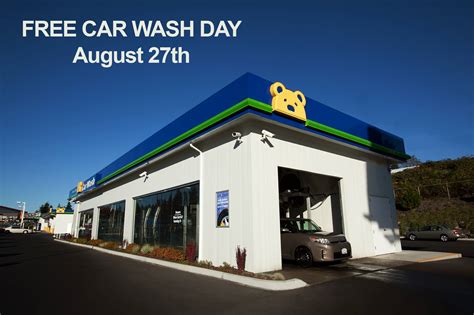 Car wash logo #graphicriver car wash logo is orange car with the blue bubble image. *REMINDER* Brown Bear: FREE Car Washes Thursday, August 27th