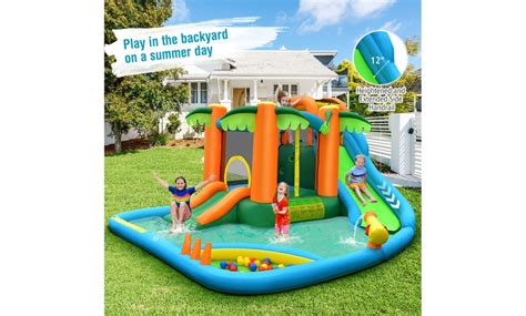 Up To 64 Off On Costway Inflatable Water Slid Groupon Goods