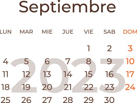 Calendar Month September In Spanish 2023 20000188 Vector Art At Vecteezy