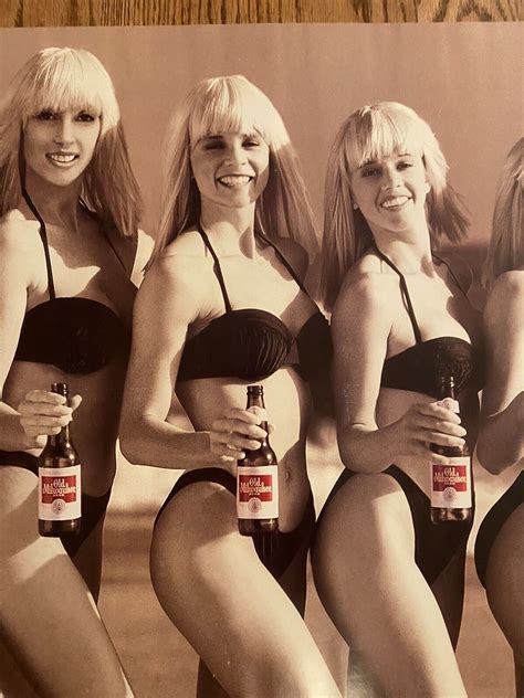 Old Milwaukee Beer Swedish Bikini Team Vintage Poster Sign Double Sided Nos Ebay