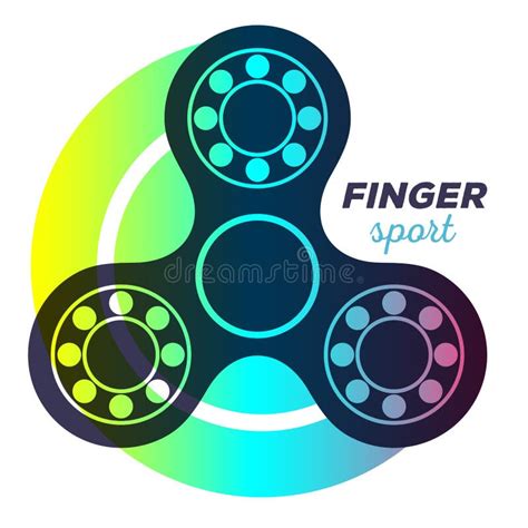 Vector Illustration Of Fidget Spinner With Colorful Trace Of Rot Stock