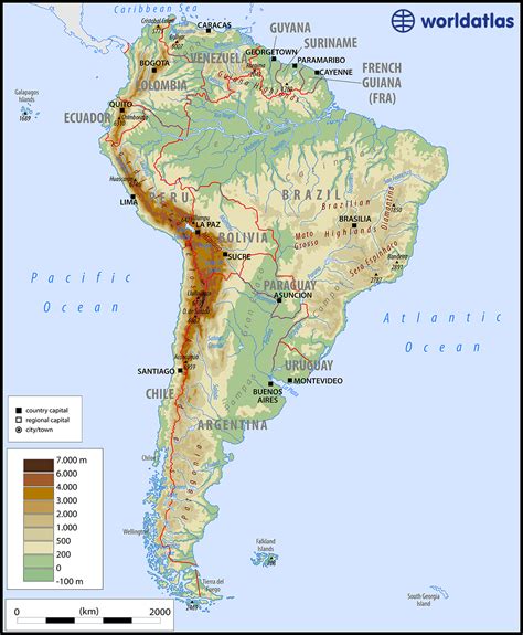 Topographic Map Of South America Maps For You