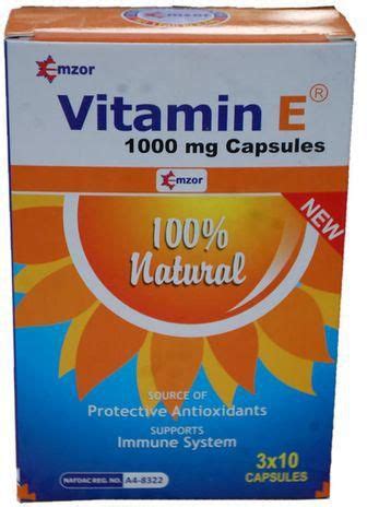 In mild deficiency, a person may feel tired and have a reduced number of red blood cells (anemia). EMZOR Vitamin E 1000mg | My Big Pharmacy Nigeria