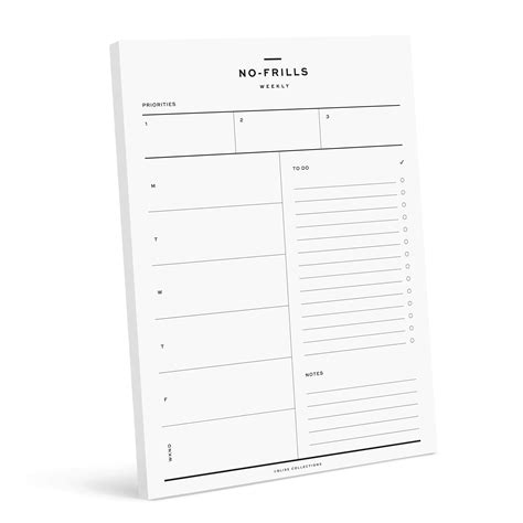 Buy Bliss Collections No Frills Weekly Planner 8 5x11 Tear Off Sheets
