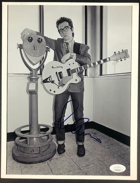 lot detail elvis costello signed 8 x 10 bandw photo jsa