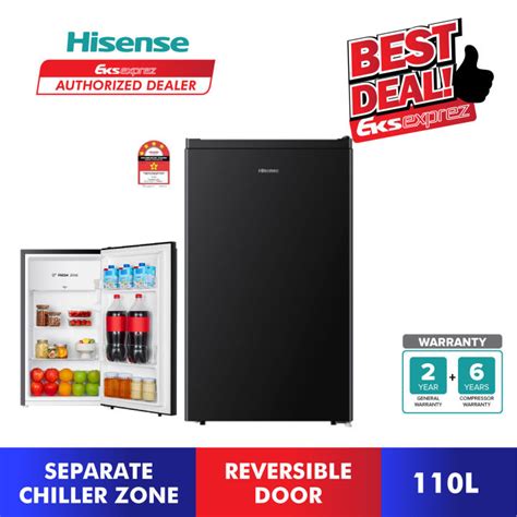 Hisense Single Door Fridge 110L RR120D4ABN1 Refrigerator I Sejuk 1