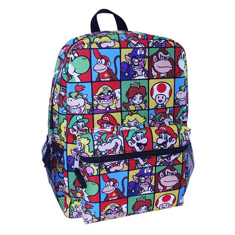 Nintendo Mario 16 Kids Backpack With Front Zip Pocket