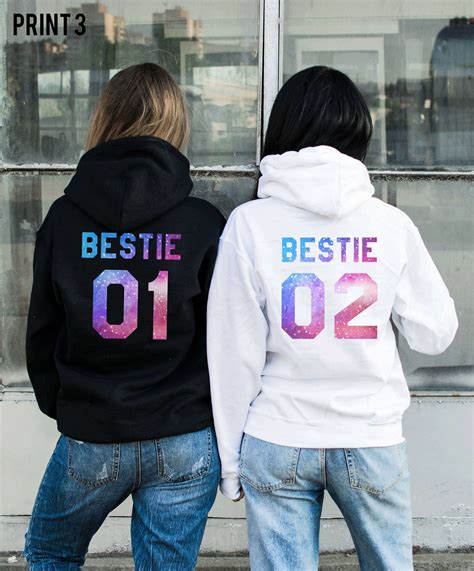 Best Friend Ts Bestie 01 Bestie 02 Matching Best Friends Hoodies