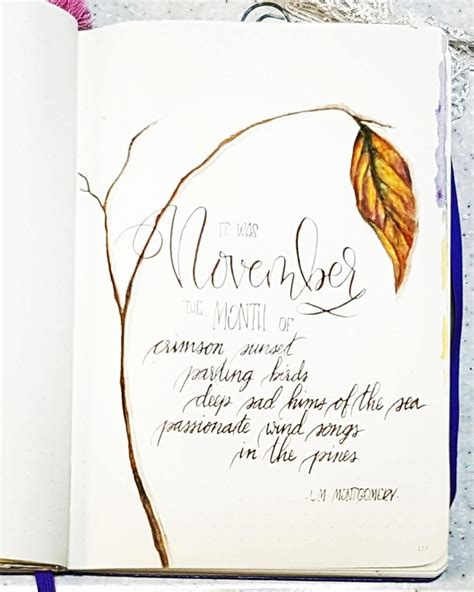 Bullet Journal Monthly Cover Page November Cover Page November Quotes