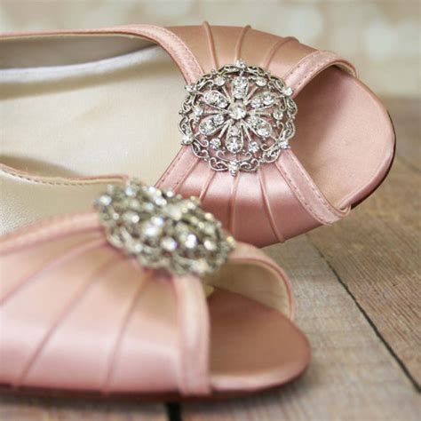 Wedding Shoes Pink Wedge Bridal Shoes Light Pink Shoes Vintage