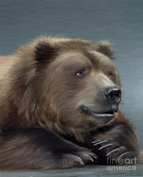 Brown Bear Painting By Aleksey Tugolukov