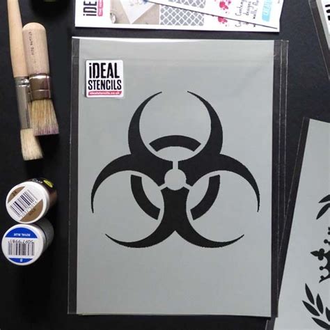 Biohazard Warning Sign Stencil Danger Art Craft Easy To Paint Fun Ideal