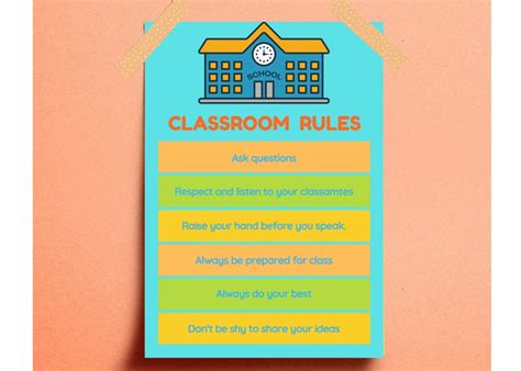 Classroom Rules Printable Classroom Chart Classroom Poster Etsy