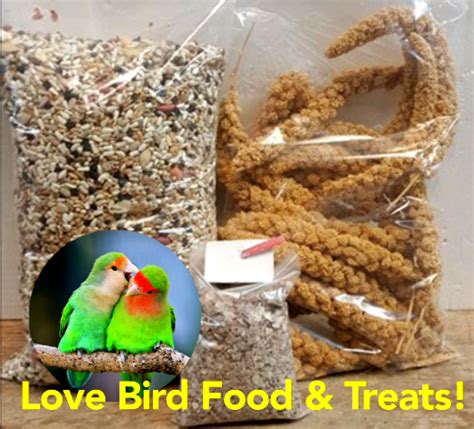 Love Bird Food And Treat Bundle 5 Lbs Feed 8 Oz Millet Wcalcium Food